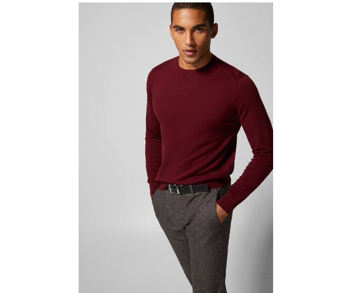 Springfield 140453968 XXL Knitted Jumper for Men - Maroon - Zoom Image 3