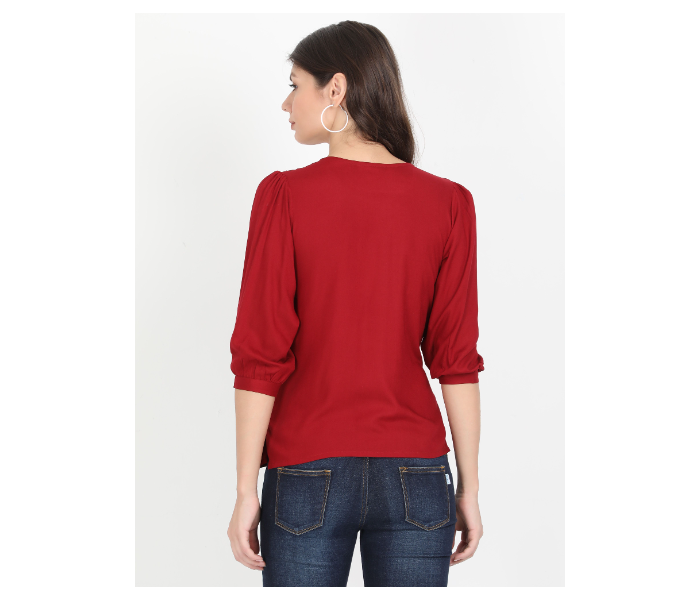 Kaia SK01ST0006MRN005 Small Casual Top for Women - Maroon - Zoom Image 3