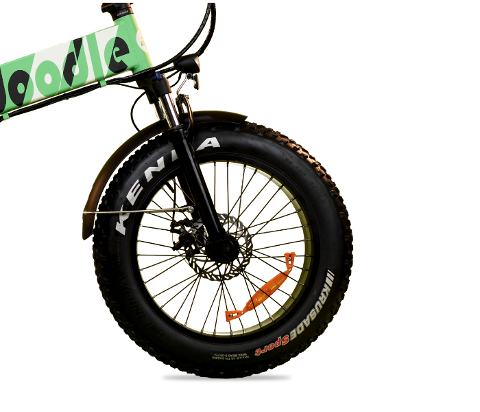 E-Motorad Doodle 350W Foldable Electric Bike - Green - Zoom Image 4