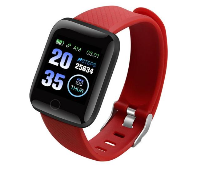 D13 Smart Watch with Heart Rate Monitor - Red - Zoom Image