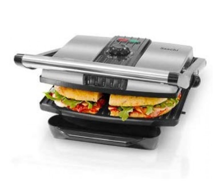 Saachi NL-SM-1507 2000W Sandwich and Grill Maker - Black and Silver - Zoom Image 1