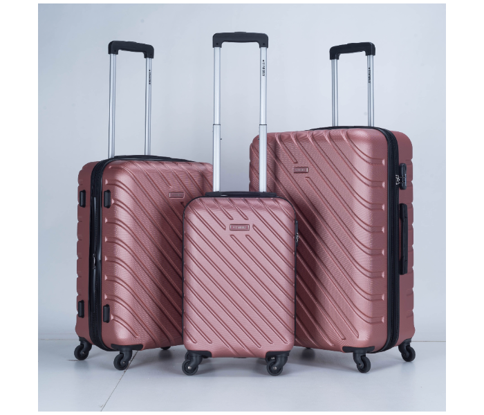 Star Gold SG-T84B Set of 3 High Quality ABS Trolley Bags - Rose Pink - Zoom Image