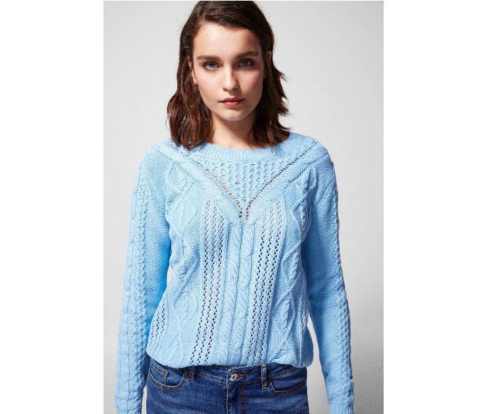 Springfield 133534012 Medium Long Sleeve Knitwear for Women - Medium Blue - Zoom Image 1