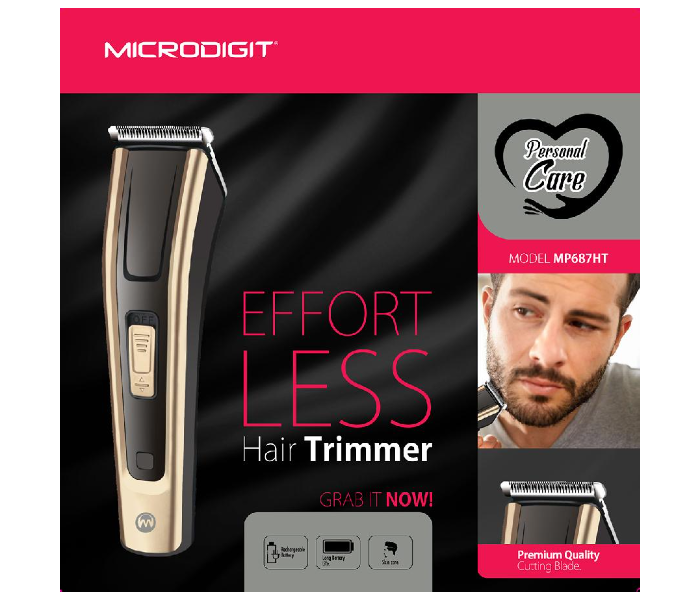 Microdigit MP687HT Effort Less Rechargeable Hair Trimmer - Black - Zoom Image 2