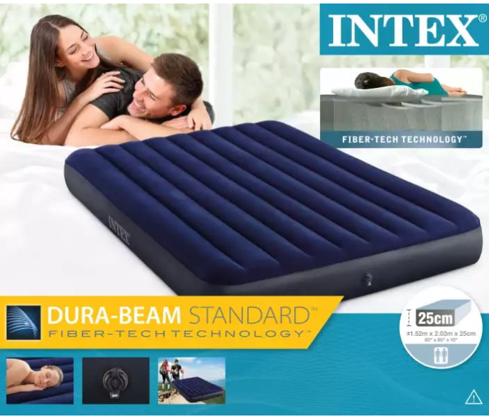 Intex ZX-64759 Inflatable Classic Downy Fiber-Tech Airbed (JA178-2)- Navy - Zoom Image 2