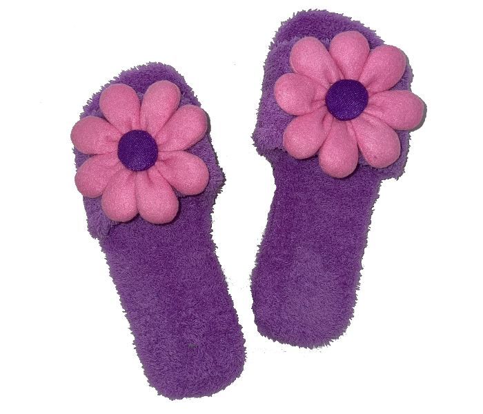 Casual LFO34 US 08 Flower Design Daily Wear Soft Flat Home Slippers for Women - Light Purple - Zoom Image