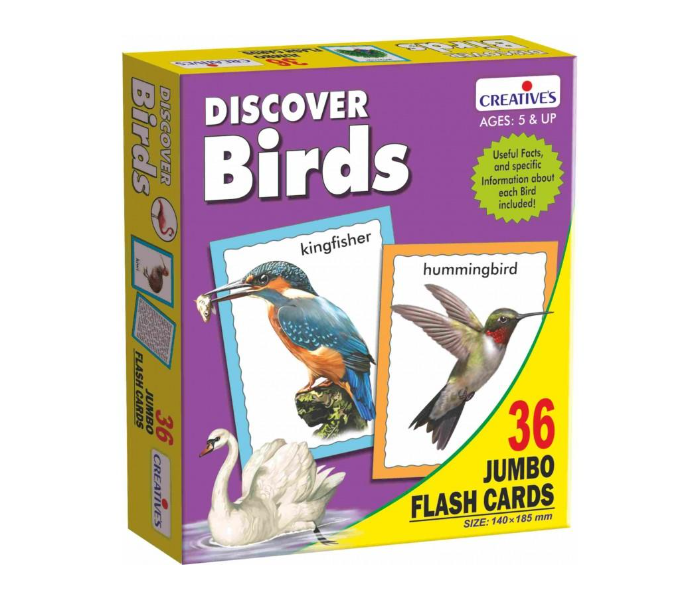 JMsouq Creative Educational CE00456 Discover Birds Flash Cards Educational Game for Kids - Zoom Image