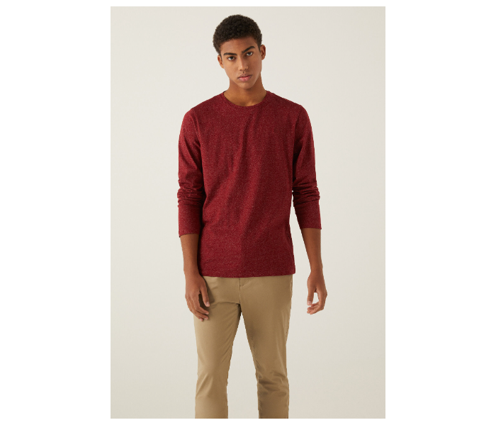 Springfield 022971768 Medium Long Sleeve T-Shirt for Men - Wine - Zoom Image 1