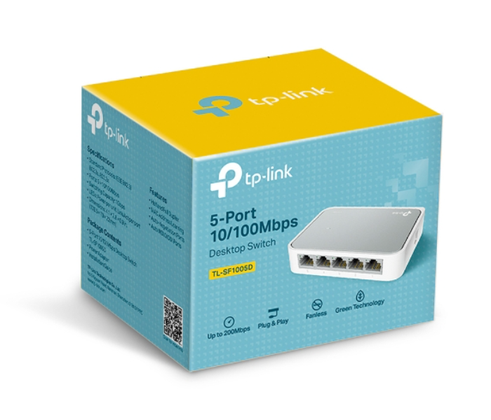 TP-Link 5-Port 10 100Mbps Desktop Switch TL-SF1005D - White - Zoom Image 3