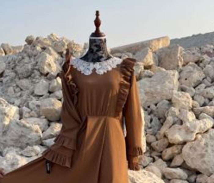 Casting Pearls CP/MA-PB1023 Free Size Designer Collections Modest Abaya - Brown - Zoom Image 3