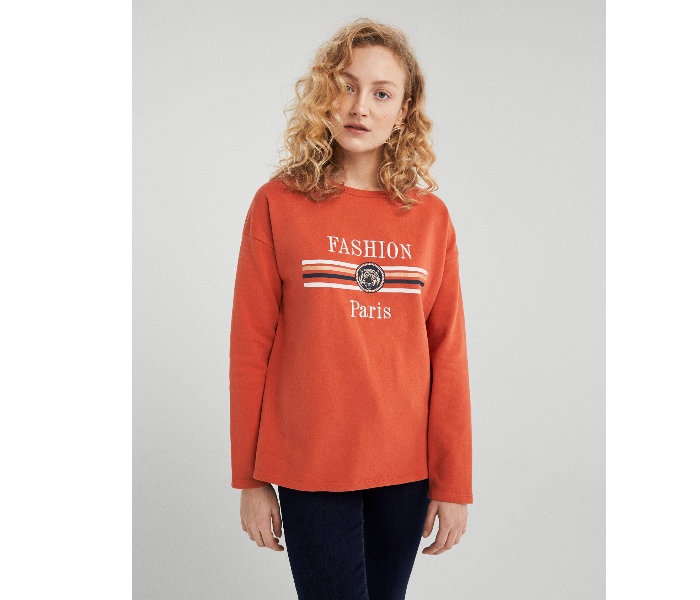 Springfield 108589109 Extra Small Sweat Shirt for Women - Orange - Zoom Image 2