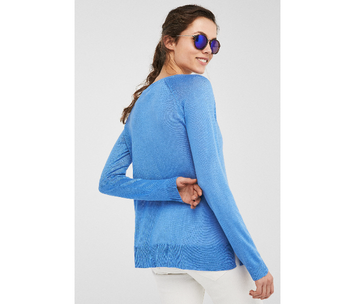 Springfield 133551013 Medium Long Sleeve Knitwear For Women - Medium Blue - Zoom Image 3