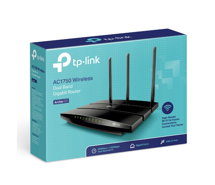 TP-Link Archer C7 AC1750 Wireless Dual Band Gigabit Router - Black - Zoom Image 4