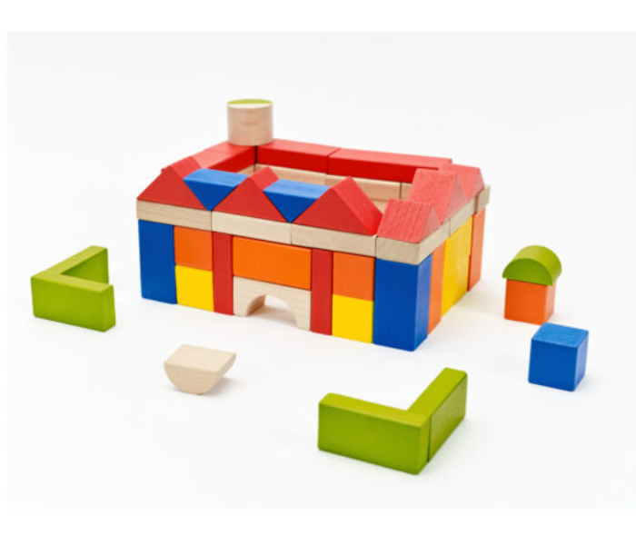 Classic World 3642 100 Piece Wooden Building Blocks Toy for Kids - Zoom Image 3