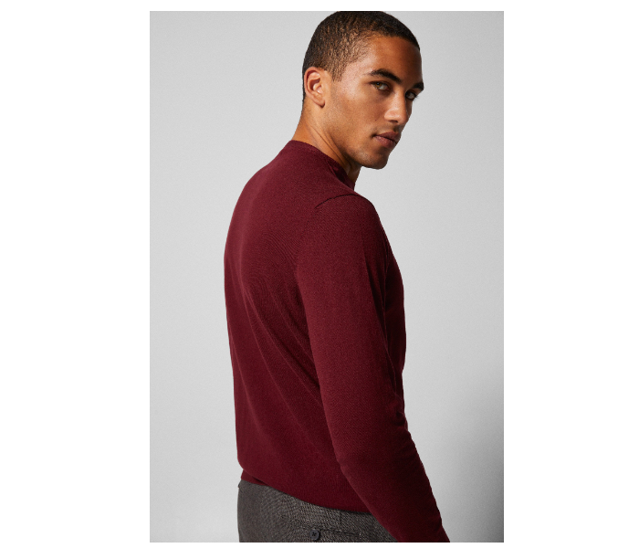 Springfield 140453968 Medium Knitted Jumper for Men - Maroon - Zoom Image 2