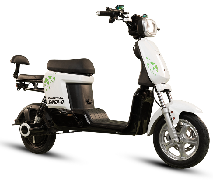 E-Motorad ENER-G 350W Dual Seater Electric Scooter - White - Zoom Image 1