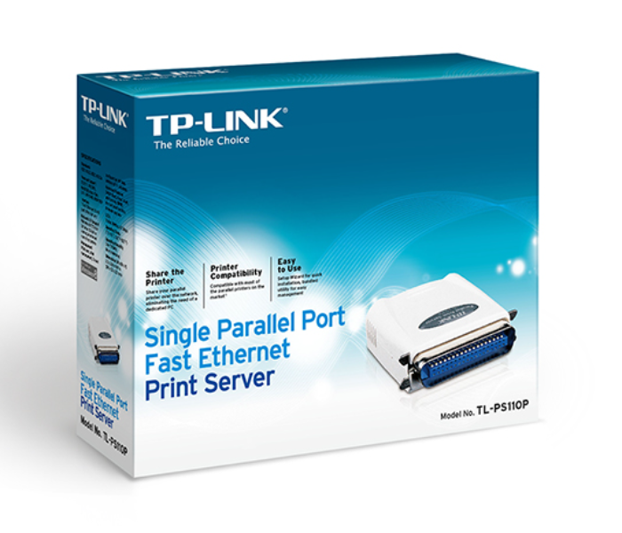 TP-Link Single Parallel Port Fast Ethernet Print Server TL-PS110P - White - Zoom Image 3