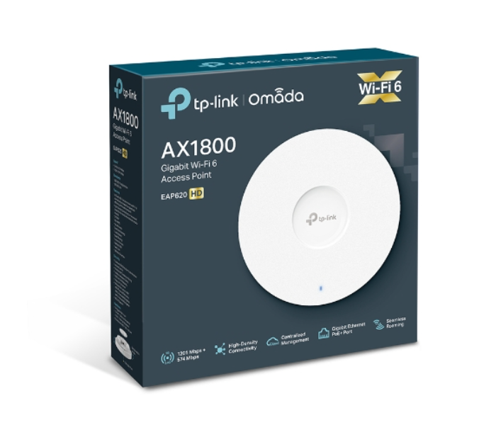 TP-Link AX1800 Wireless Dual Band Ceiling Mount Access Point EAP620 HD - White - Zoom Image 4