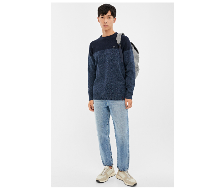 Springfield 140673611 Medium Knitted Jumper for Men - Dark Blue - Zoom Image 1