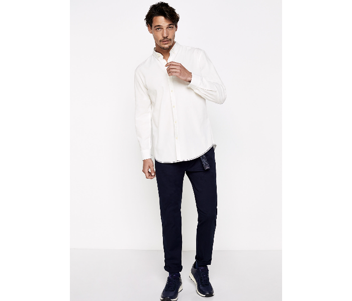 Springfield 027345799 XS Long Sleeve Plain Shirt for Men - White - Zoom Image 2