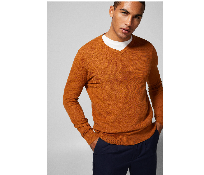 Springfield 140441567 Small Knitted Jumper for Men - Orange - Zoom Image 1