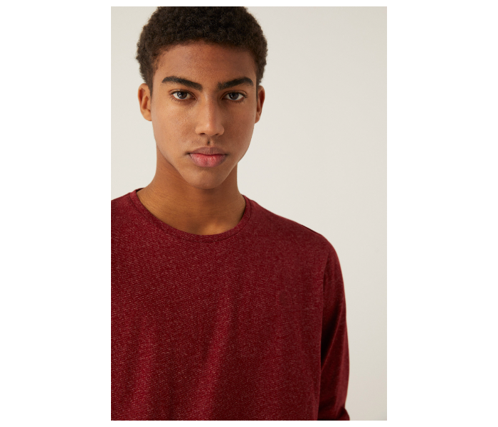 Springfield 022971768 Medium Long Sleeve T-Shirt for Men - Wine - Zoom Image 2