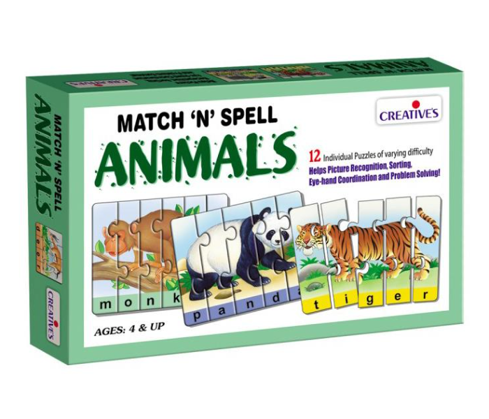 JMsouq Creative Educational CE00640 Match N Spell Animals Educational Game for Kids - Zoom Image