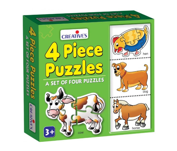 JMsouq Creative Educational CE00769 4 Piece Puzzles Educational Game for Kids - Zoom Image