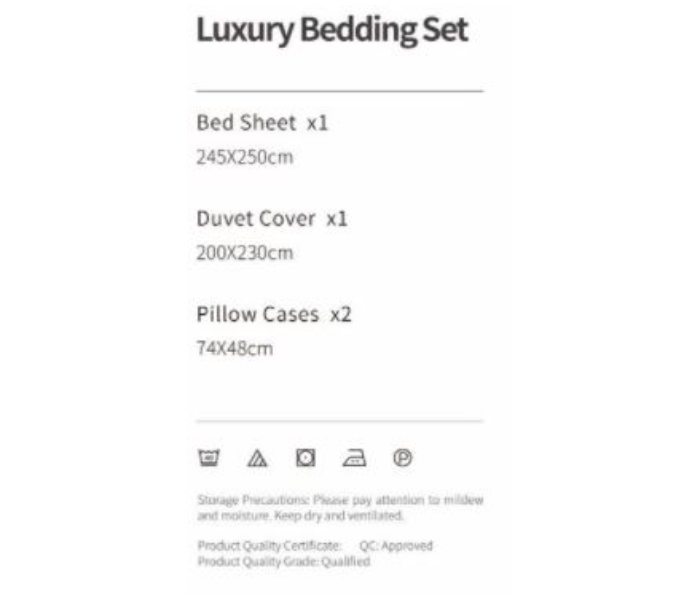 Modern Stylish 245x250cm Bed Sheet 200x230cm Duvet Cover 74x48cm Pillow Cases 2Pcs Soft and Comfortable Cotton Luxury Bed Set - Brown - Zoom Image 2