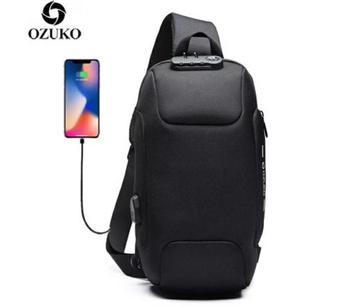 OZUKO Multifunction Anti-theft Shoulder Crossbody Waterproof Messenger Bag - Black - Zoom Image 1