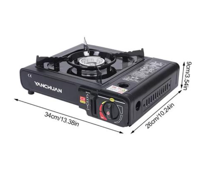 Yanchuan Yan-110 Portable Gas Stove with 1 Free Butane Gas Catridge - Black - Zoom Image 3