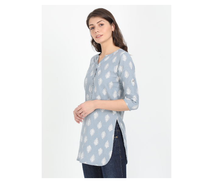 Kaia SK01ST0001LGY003 Small Short Kurti for Women - Grey - Zoom Image 2