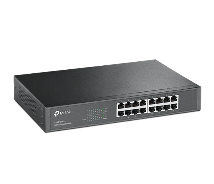 TP-Link 16-Port Gigabit Desktop Rackmount Switch TL-SG1016D - Black - Zoom Image 2