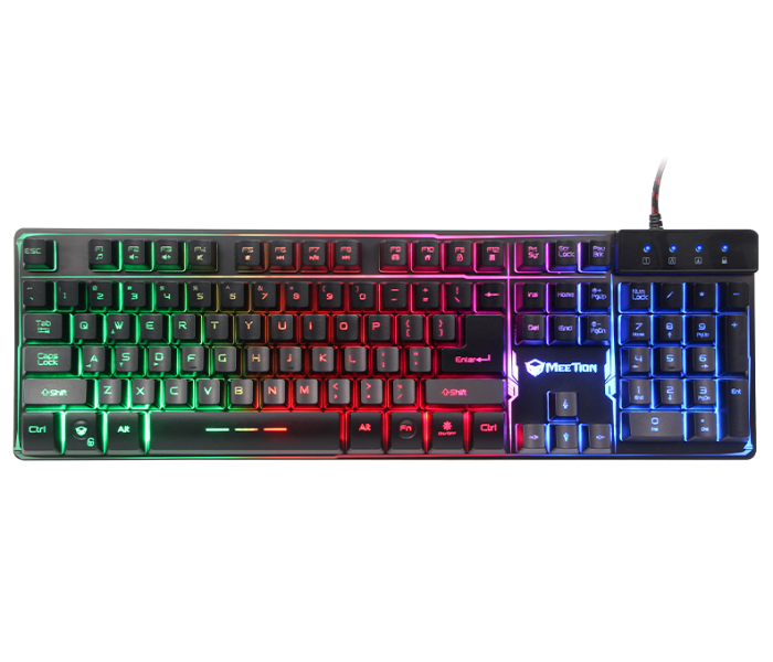 Meetion K9300 Colorful Rainbow Backlit Gaming Keyboard - Black - Zoom Image 1