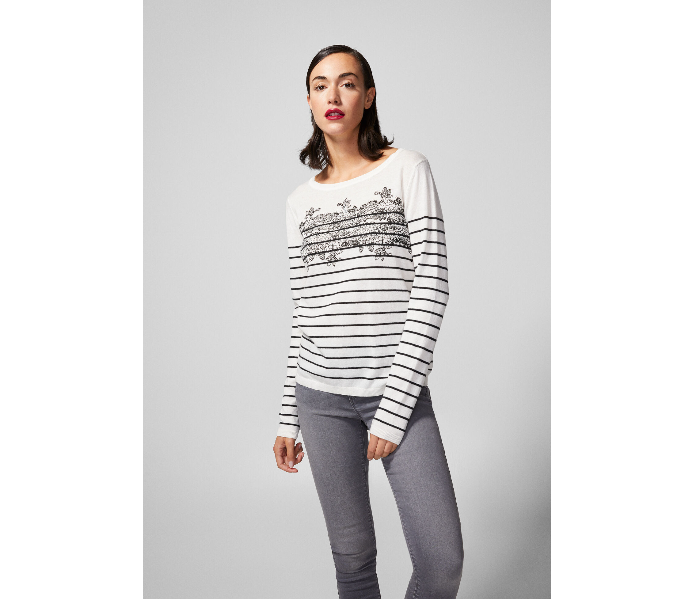 Springfield 133483297 Small Long Sleeve Knitwear for Women - White - Zoom Image 1