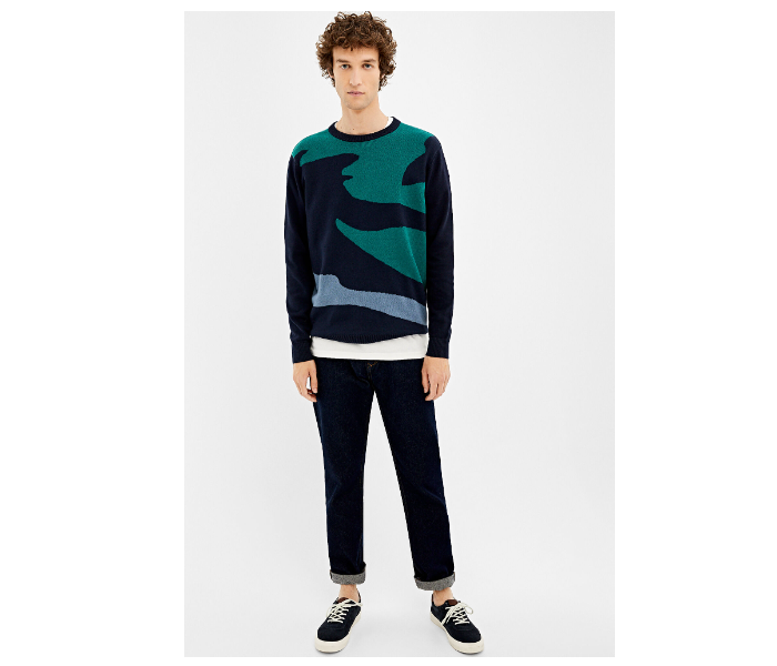 Springfield 140663911 Large Knitted Jumper for Men - Dark Blue - Zoom Image 1