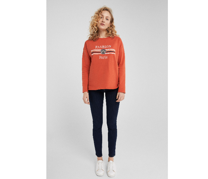 Springfield 108589109 Medium Sweat Shirt for Women - Orange - Zoom Image 1