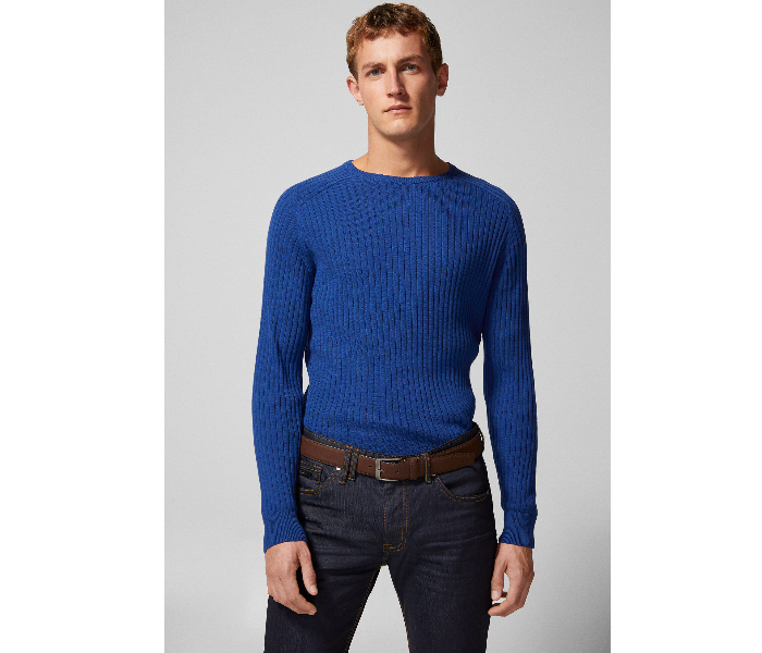 Springfield 140468718 Medium Knitted Jumper for Men - Light Blue - Zoom Image 1