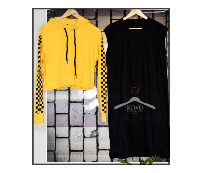 Kiwo 2 Pcs Set Medium Top - Yellow and Black - Zoom Image