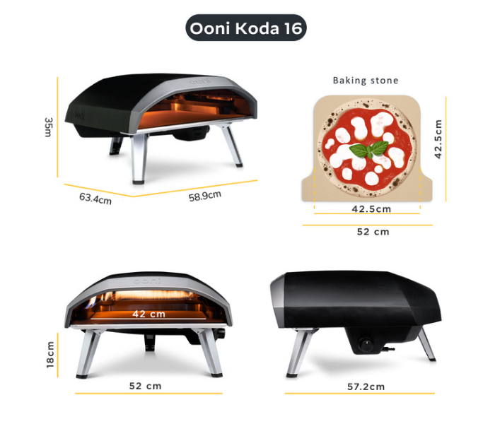 Ooni UU-P0B400 Koda 16 inch Gas Powered Outdoor Portable Pizza Oven - Black - Zoom Image 2