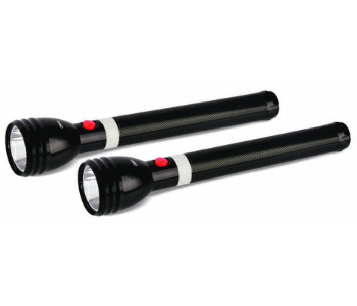 Clikon CK5508 Super Beam Rechargeable LED Flashlight 2 Pieces - Black - Zoom Image