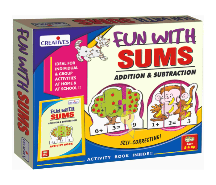 JMsouq Creative Educational CE00694 Fun with Sums-Addition and Subtraction Educational Game for Kids - Zoom Image 1