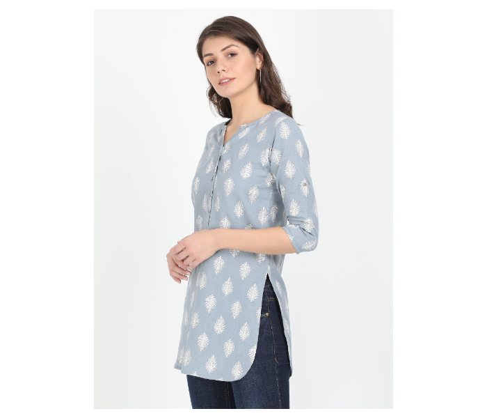 Kaia SK01ST0001LGY003 Medium Short Kurti for Women - Grey - Zoom Image 2