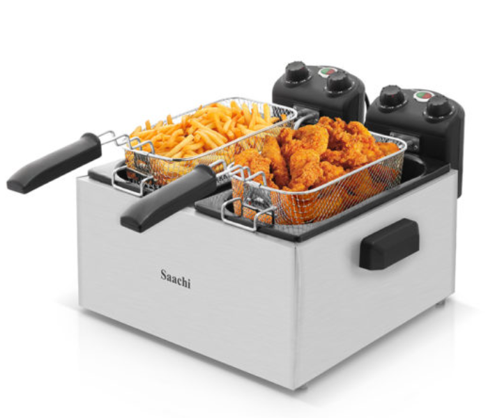 Saachi DF4758 2000W 2 Basket Deep Fryer with An Adjustable Thermostat - White - Zoom Image 1