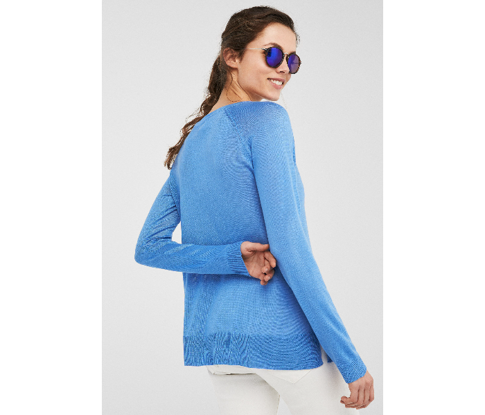 Springfield 133551013 Small Long Sleeve Knitwear For Women - Medium Blue - Zoom Image 3