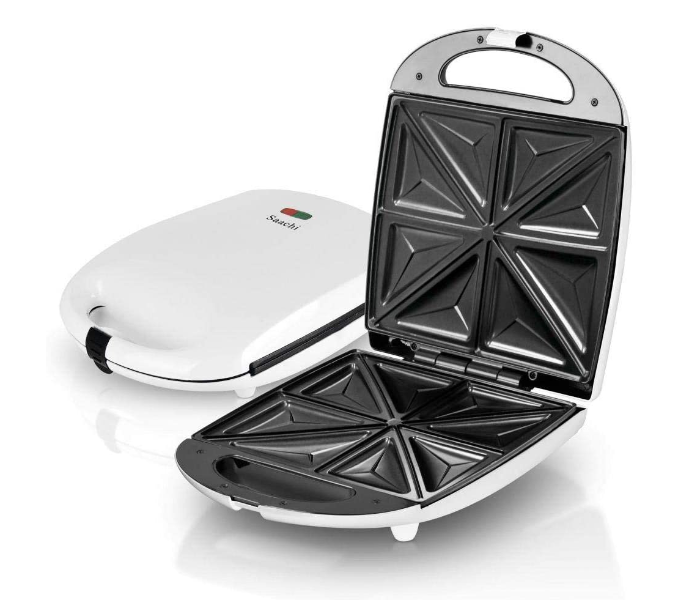 Saachi ST-4655 1100W 4 Slice Non Stick Sandwich Maker - White - Zoom Image