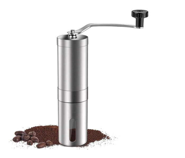 FN-Portable Stainless Steel Manual Coffee Bean Grinder - Silver - Zoom Image 1