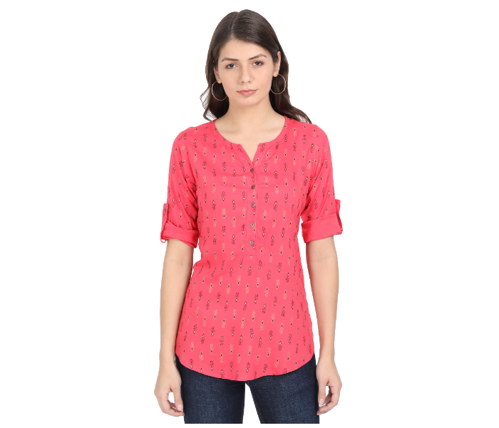 Kaia SK01ST0004TRD005 XXL Rayon Casual Top for Women - Pink - Zoom Image 1