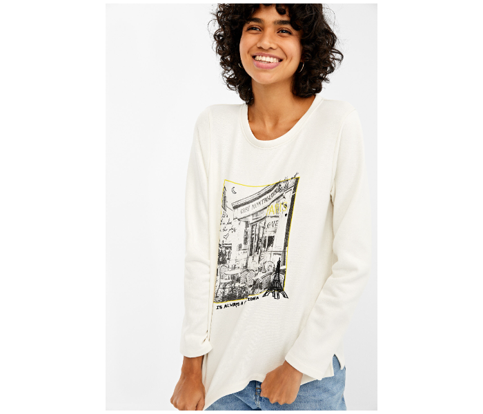 Springfield 108605797 Extra Small Sweat Shirt for Women - White - Zoom Image 2