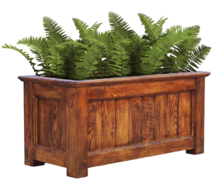 Gulf Decorex Woodpecker Rectangle Wood Textured GRP planter - Brown - Zoom Image 1